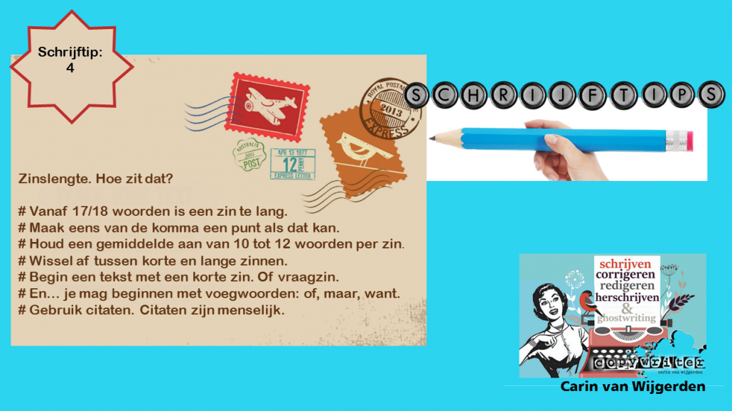 Schrijftips Copywriter Carin van Wijgerden